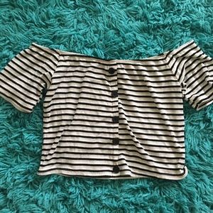 Striped Off the Shoulder Top